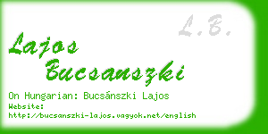 lajos bucsanszki business card