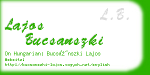 lajos bucsanszki business card